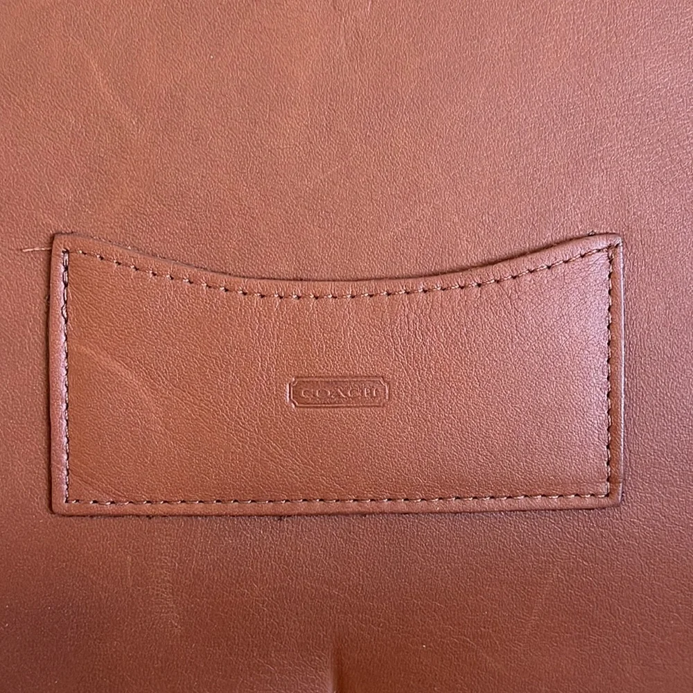 Coach Vintage Brown Leather Large Three Ring Binder Zip Top Handle Folio - Picture 7 of 16